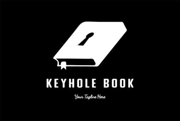 Vintage Retro Lock Keyhole Book for Education Secure Secret Security Logo Design