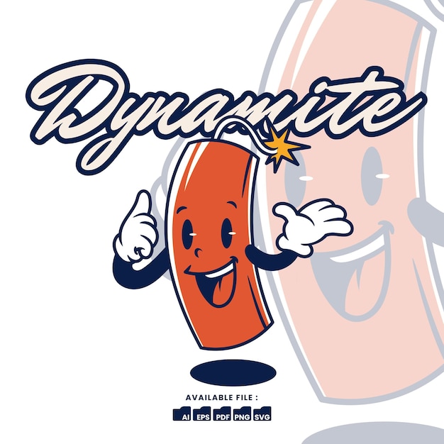 Vintage Retro Mascot Character Logo a Dynamite