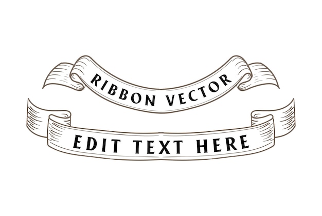 Vintage Retro Old Classic Ribbon Ornament Vector Illustration