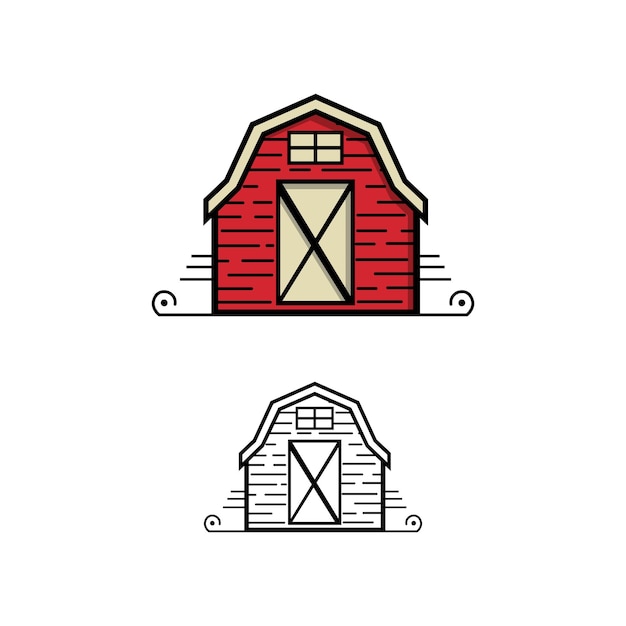 Vintage Retro Shed Barn Farm Logo Design