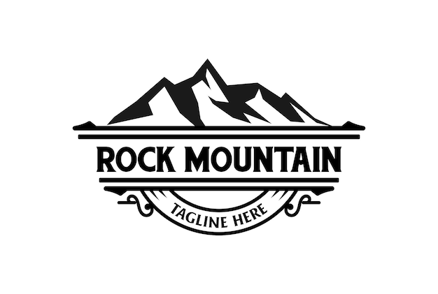 Vintage Rocky or Iceberg Ice Mountain Hill for Outdoor Expedition Adventure Badge Emblem Logo Design Vector