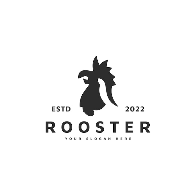 Vector vintage rooster head vector logo design illustration 2