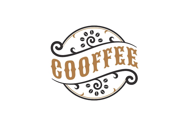 vintage rustic coffee shope concept food and drink logo design template