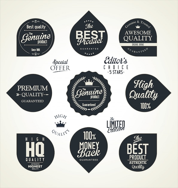 Vintage sale labels collection design elements