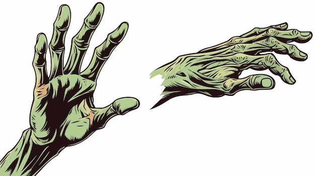 Vector vintage scary zombie monster hand arm