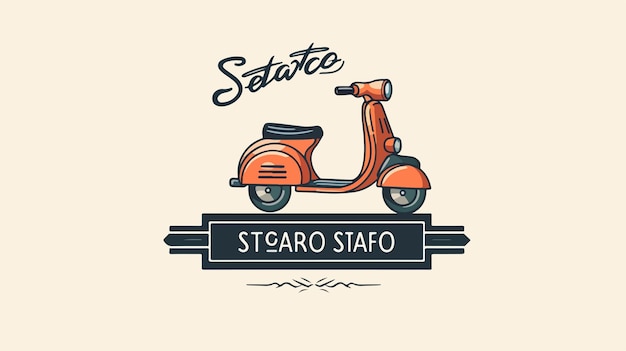 Vintage Scooter Store Funny Logo Design