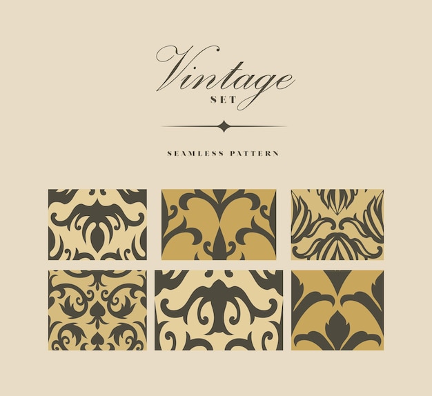 Vintage seamless patterns