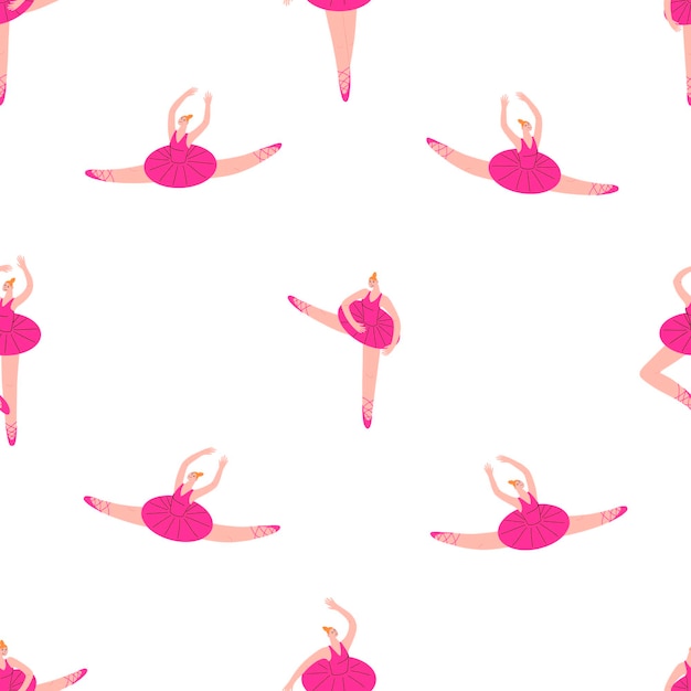 Vintage seamless vector background with ballerinas