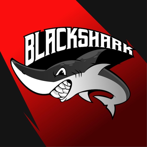 Vintage Shark Mascot Esport logo Illustration