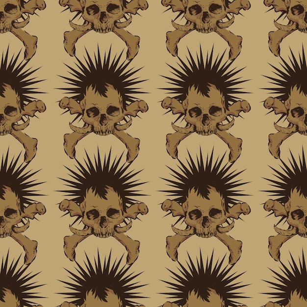 Vintage skull pattern background