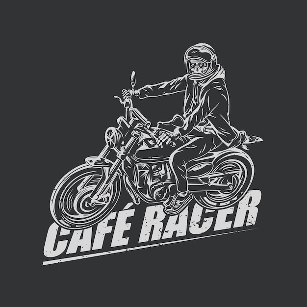 Vintage slogan typography cafe racer for t shirt design