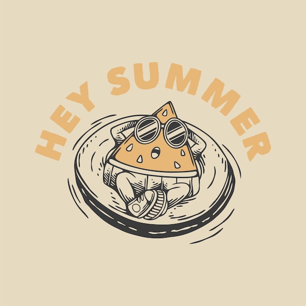 Vintage slogan typography hey summer for t shirt design