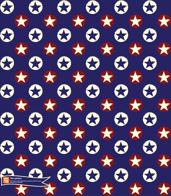 Vintage star pattern and polka dot, seamless pattern vector design.