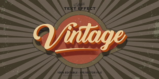 Vector vintage style editable text effect