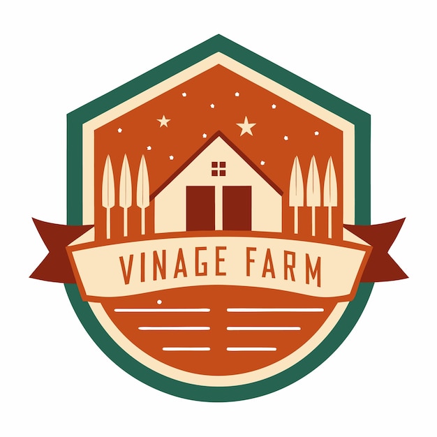 Vector vintage style farm house logo