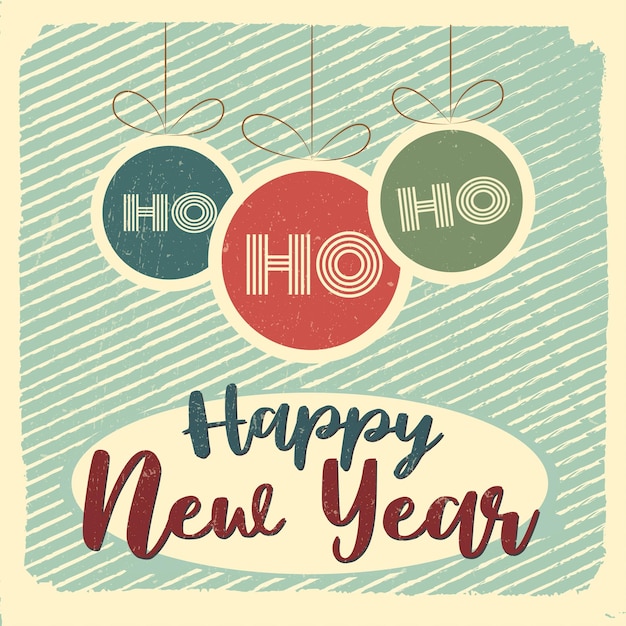 Vintage style greeting card Happy New Year Editable grunge effects can be easily removed for a brand new clean sign