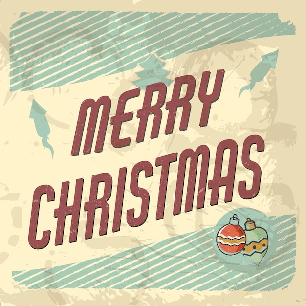 Vintage style greeting card Merry Christmas Editable grunge effects can be easily removed for a brand new clean sign