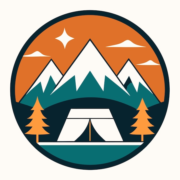 vintage summer camp logo design concept vector art and illustration