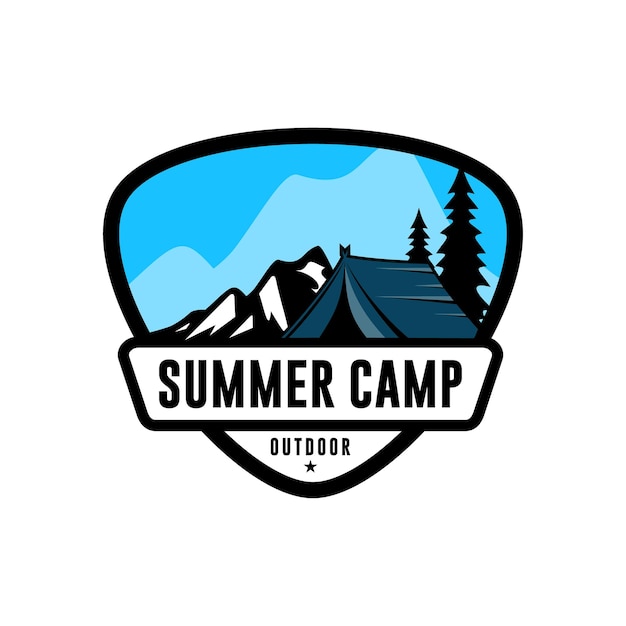 Vintage Summer Camp Logo Template