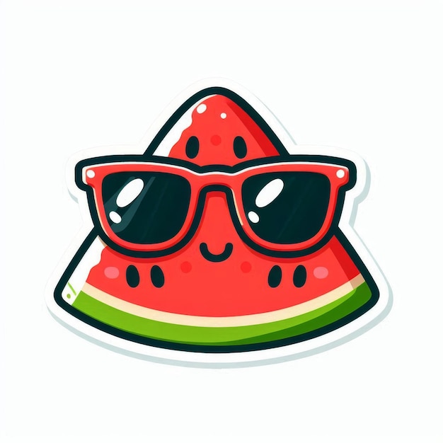 Vector vintage summer poster design with vector donuts watermelon surfboard amp sunglasses characters