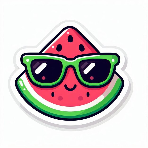 Vector vintage summer poster design with vector donuts watermelon surfboard amp sunglasses characters