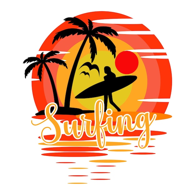 Vintage summer sunset t-shirt design