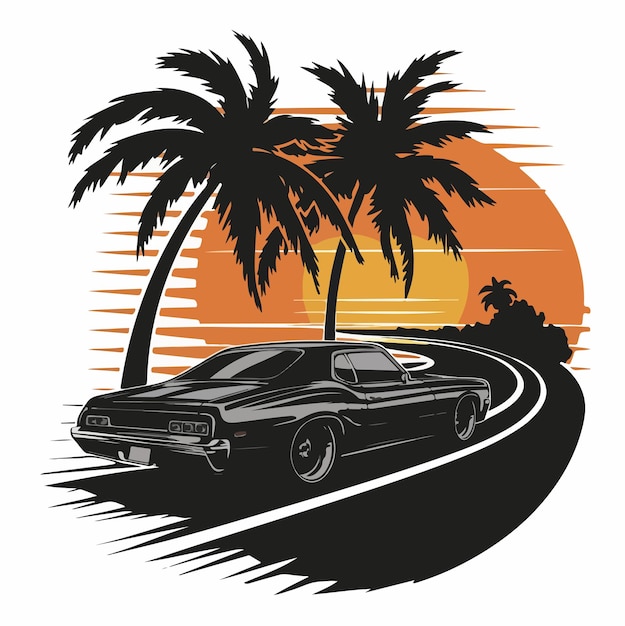 vintage summer t shirt retro design