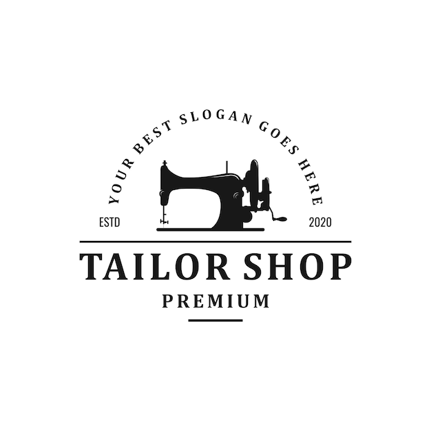 vintage tailor shop logo design