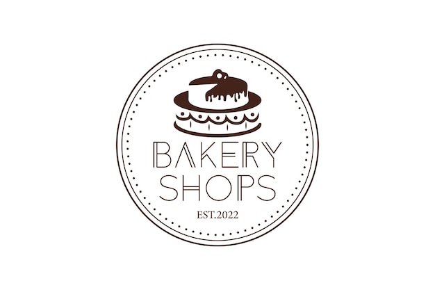 Vintage tasty bakery logo hipster pastry icon vector