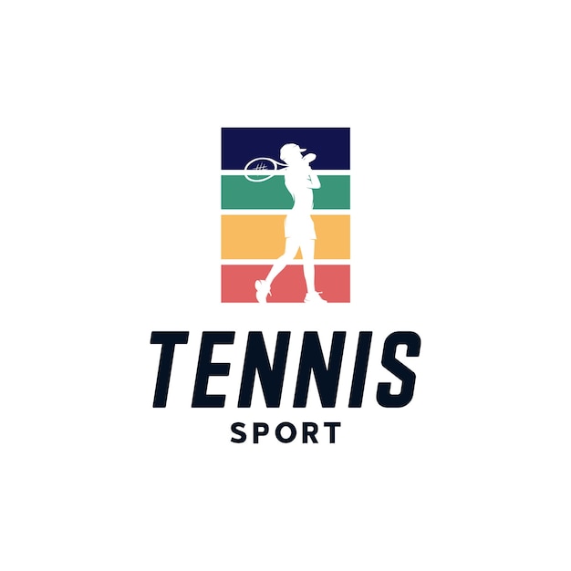 Vintage tennis club logo design vector illustration