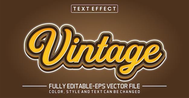 Vintage text effect editable style text effect