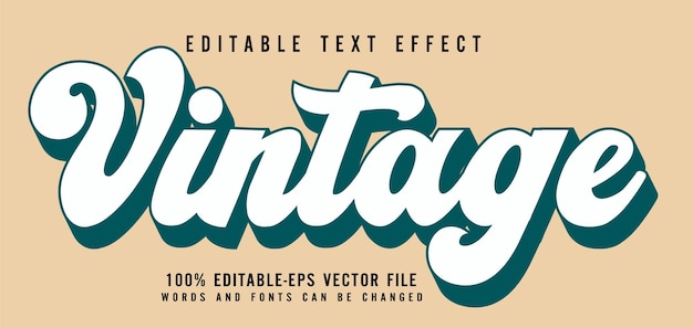 Vector vintage text effect editable