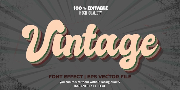 vintage text effect retro text style