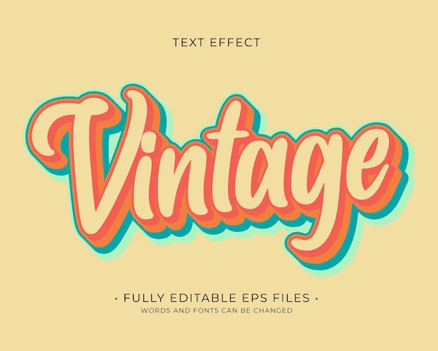 Vintage text effect vector