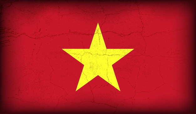 Vintage texture effect of Vietnam flag design