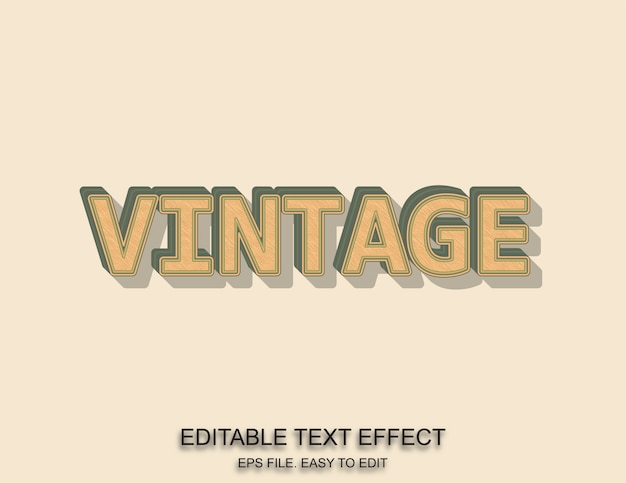 Vintage texture text effect retro style