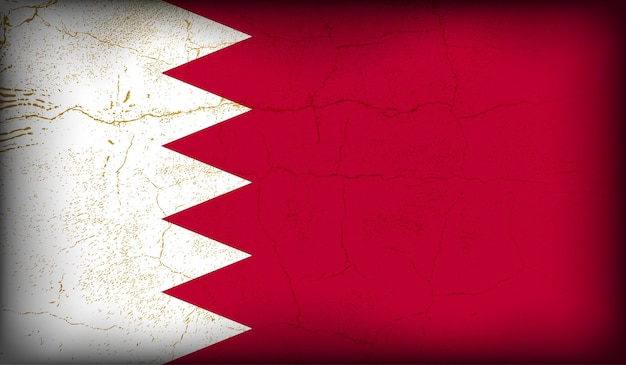 vintage textured bahrian flag design