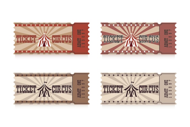 vintage ticket to the circus. Vector ticket illustration.