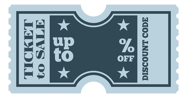 Vintage ticket template Sale coupon Discount banner