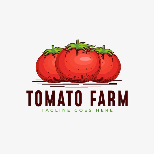 Vintage Tomato Logo Design Inspiration For Tomato Farm