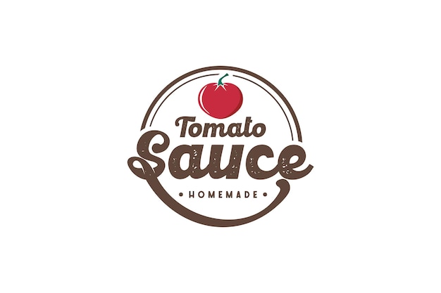 Vintage tomato sauce logo, tomato logo reference.