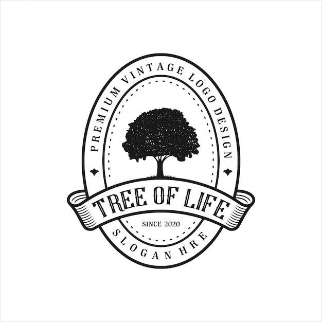 vintage tree logo template.