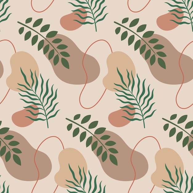 Vintage Tropical Leaf Nature Vector Seamless Pattern