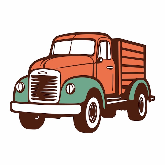 Vector vintage truck illustration vector art