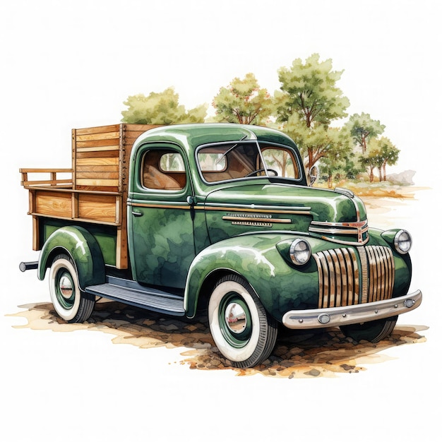 Vintage truck jeep Illustration