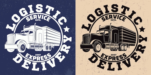 Vintage truck service emblem design