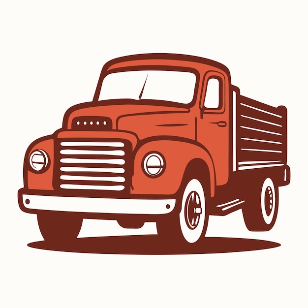 Vector vintage truck vector isolated on white background