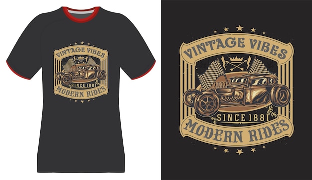 Vector vintage tshirt design vintage vibes modern realty