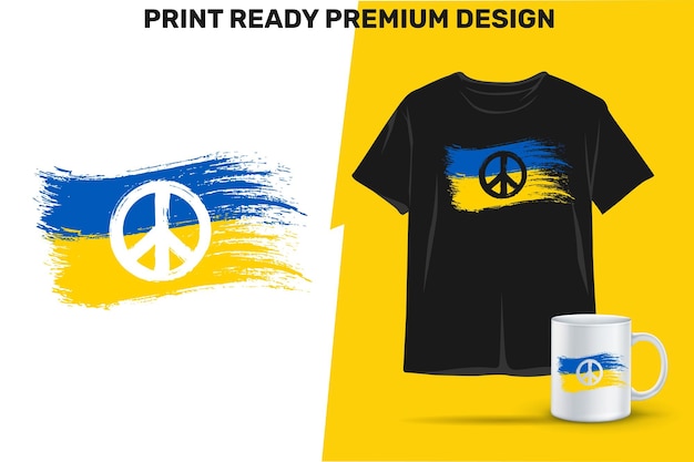 Vintage Ukraine Flag for Peace design for shirts mugs play cards vinyl or other printing media