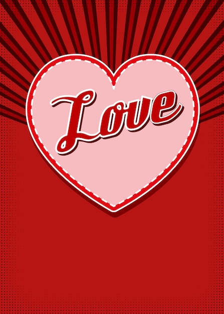 Vintage Valentines Day Template Vector illustration